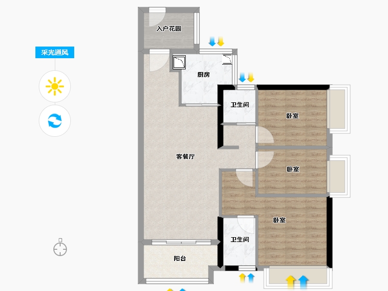 广东省-广州市-保利罗兰国际-80.00-户型库-采光通风