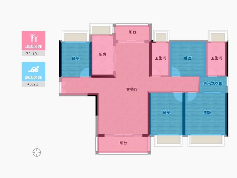 广东省-惠州市-GCC高弘世纪中心-104.88-户型库-动静分区