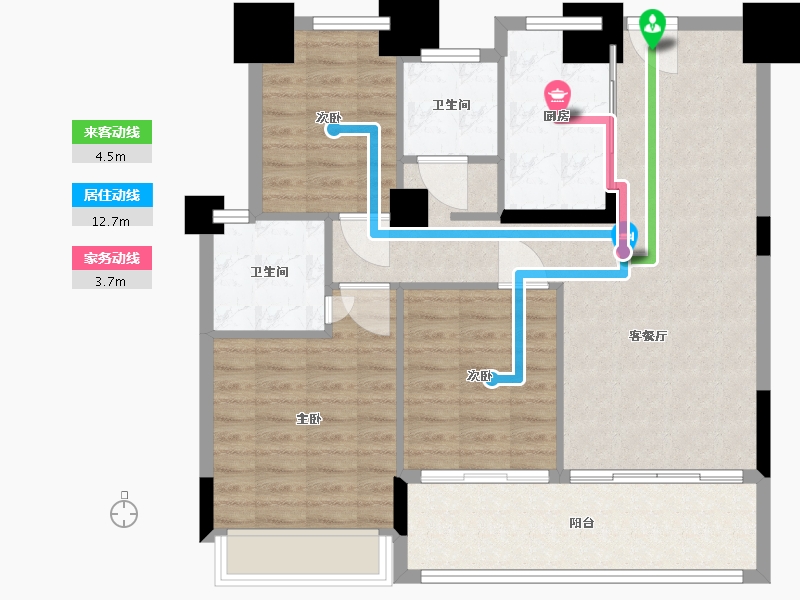 安徽省-蚌埠市-融昊外滩-93.00-户型库-动静线