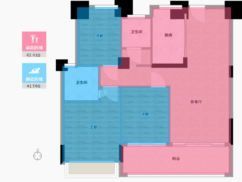 安徽省-蚌埠市-融昊外滩-93.00-户型库-动静分区