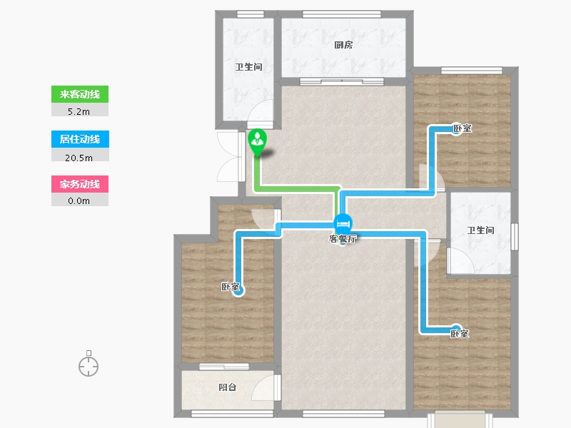 山东省-潍坊市-恒信书香门第-113.98-户型库-动静线