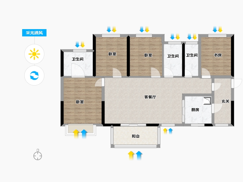 广东省-佛山市-金地珑悦-113.87-户型库-采光通风