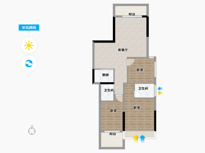 广东省-汕头市-江南星语2期-92.10-户型库-采光通风