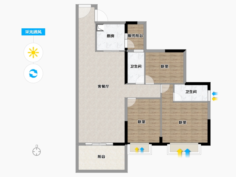 广东省-湛江市-龙腾广场-114.29-户型库-采光通风