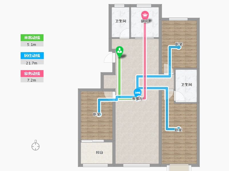 山东省-潍坊市-恒信书香门第-111.73-户型库-动静线