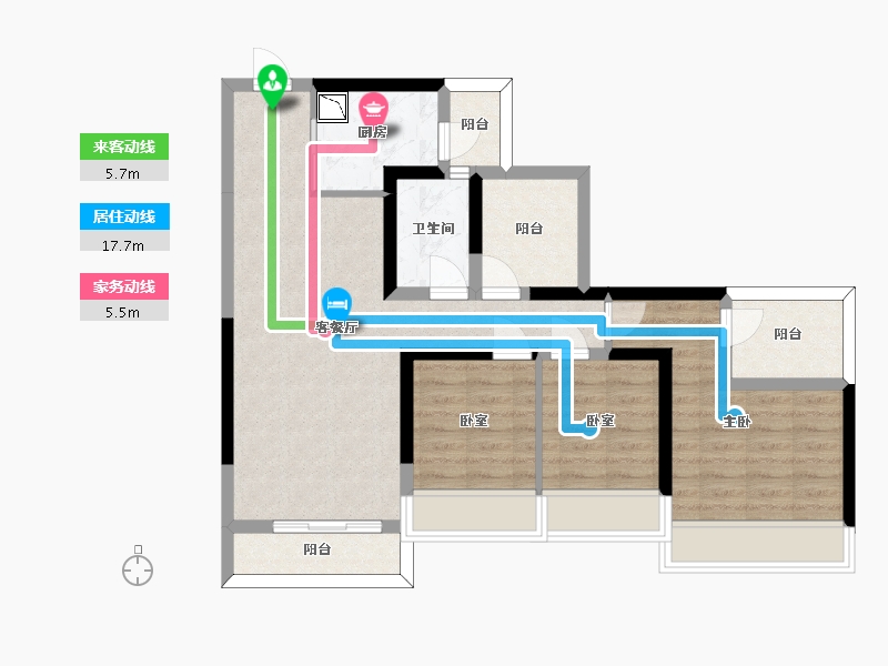 广东省-惠州市-龙光玖龙湾-79.64-户型库-动静线