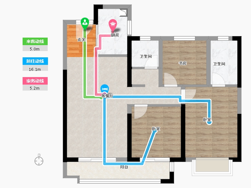 湖南省-长沙市-旭辉美的东樾城-78.73-户型库-动静线