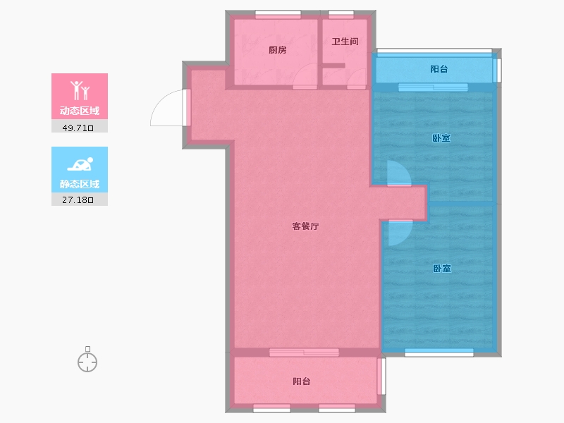 湖北省-黄冈市-翰林学府-69.42-户型库-动静分区