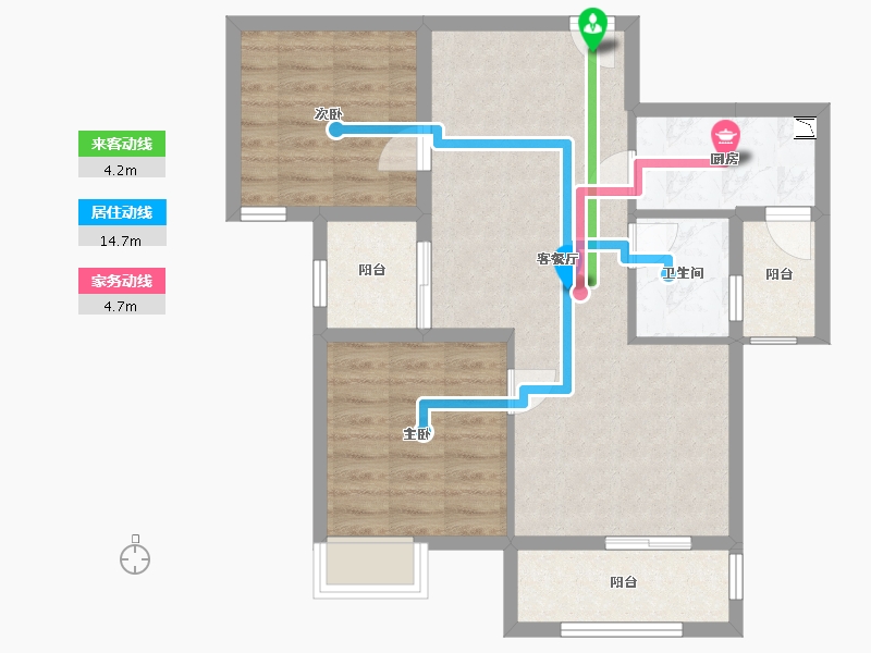 湖南省-长沙市-中悦·领秀城-70.15-户型库-动静线