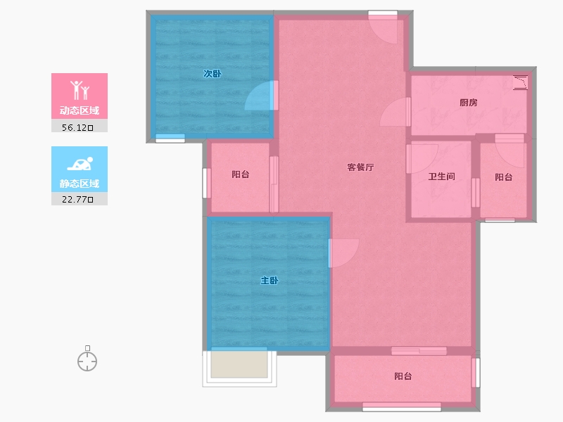 湖南省-长沙市-中悦·领秀城-70.15-户型库-动静分区