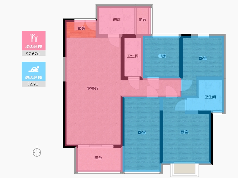 湖南省-岳阳市-友阿悦玺-98.01-户型库-动静分区