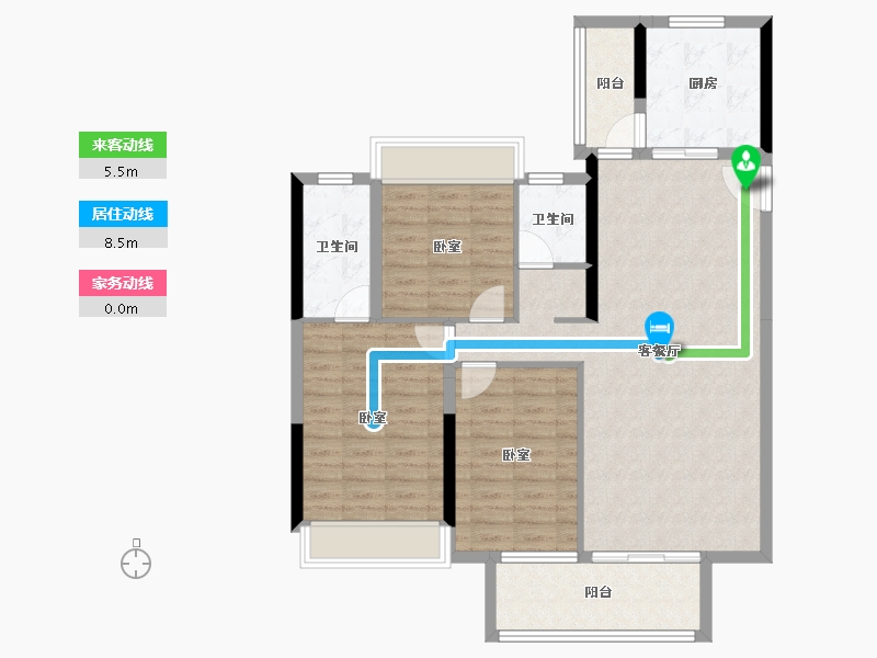 湖北省-孝感市-汉川帝景领秀城-102.32-户型库-动静线