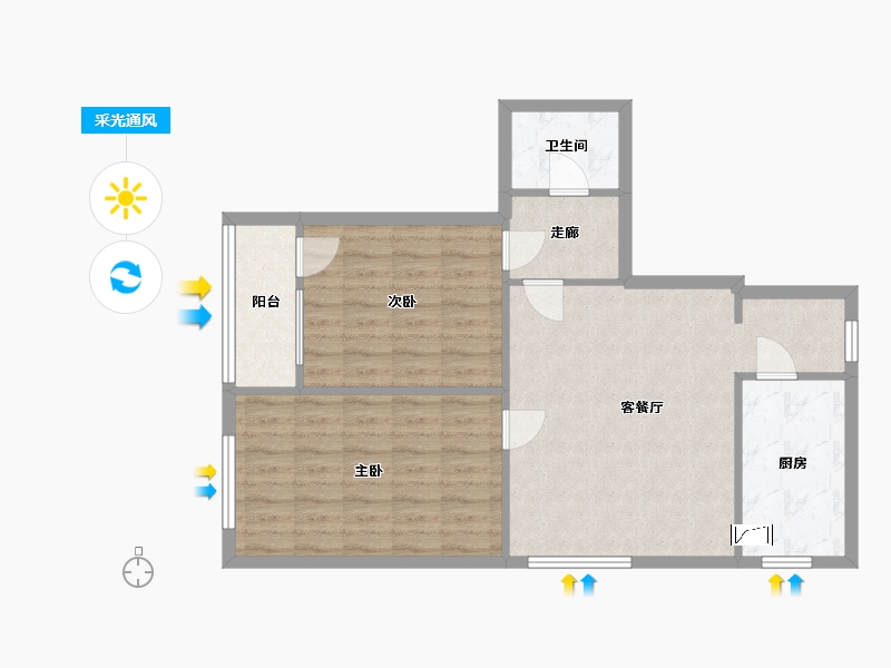 北京-北京市-万博苑-74.44-户型库-采光通风