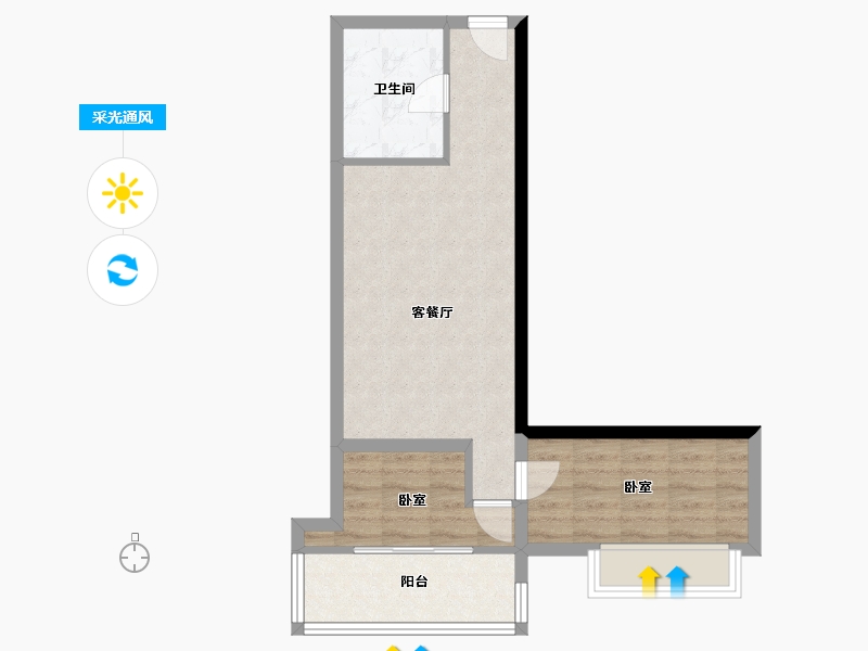 广东省-佛山市-太平洋鼎旺中心-51.27-户型库-采光通风