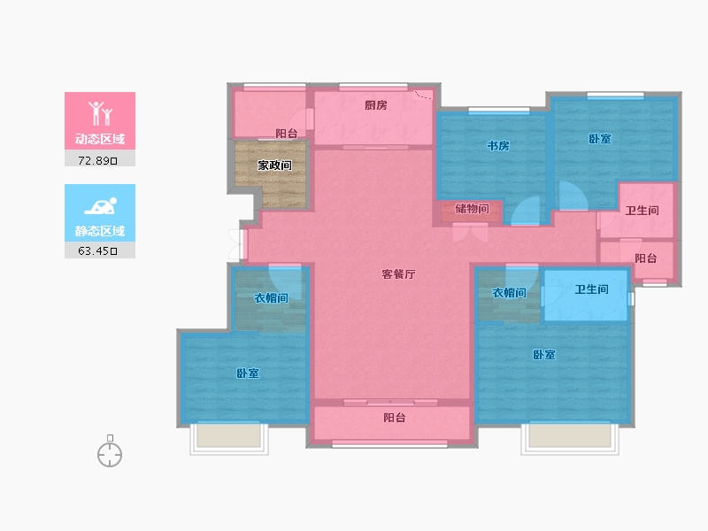 河南省-郑州市-兰馨桂府-126.01-户型库-动静分区