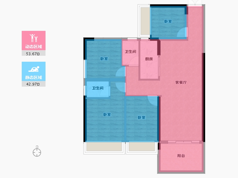 广东省-湛江市-凯旋世家-86.50-户型库-动静分区