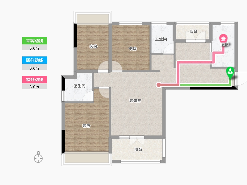 湖北省-天门市-鑫龙·中央公园-94.05-户型库-动静线