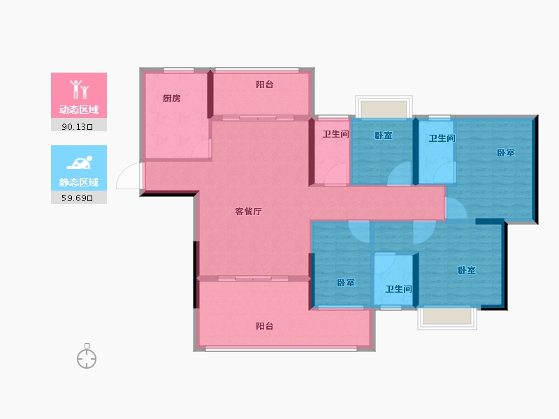 广东省-汕头市-海湾一城-136.00-户型库-动静分区