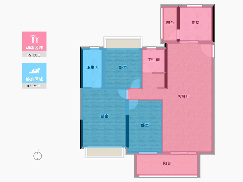 湖北省-孝感市-汉川帝景领秀城-105.99-户型库-动静分区