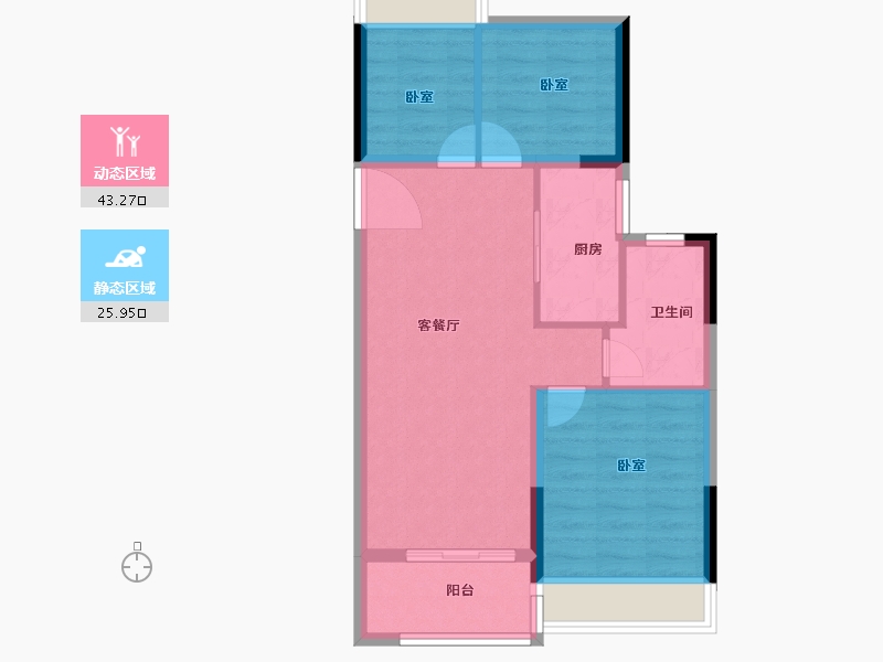 广东省-广州市-万科桃源里-62.00-户型库-动静分区