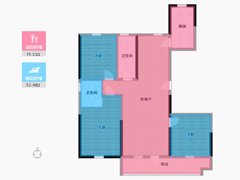 山东省-临沂市-青啤龍悦湾-114.00-户型库-动静分区