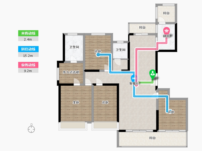 安徽省-蚌埠市-百晟澜溪小镇-153.24-户型库-动静线