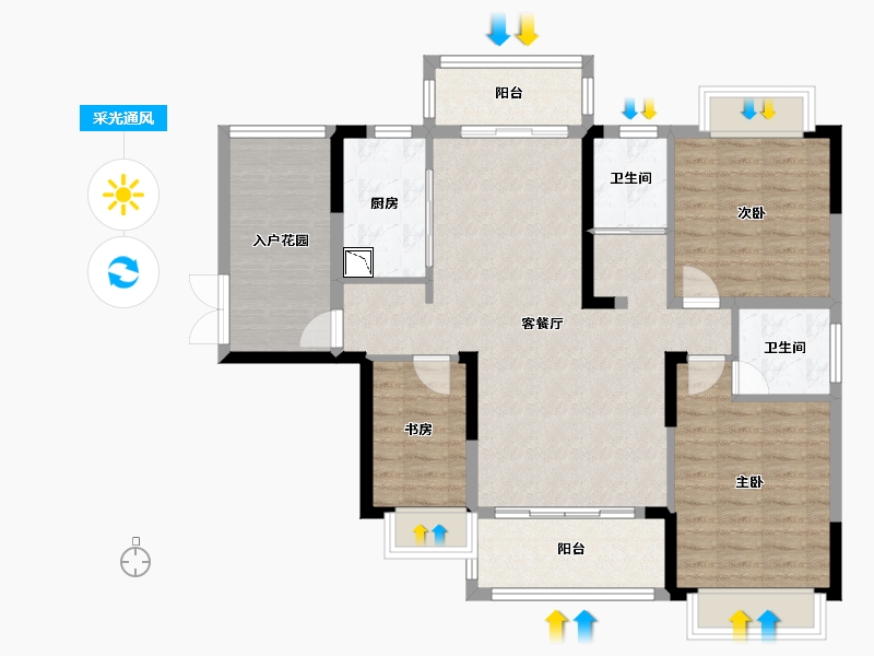 湖南省-湘潭市-太阳城-101.67-户型库-采光通风