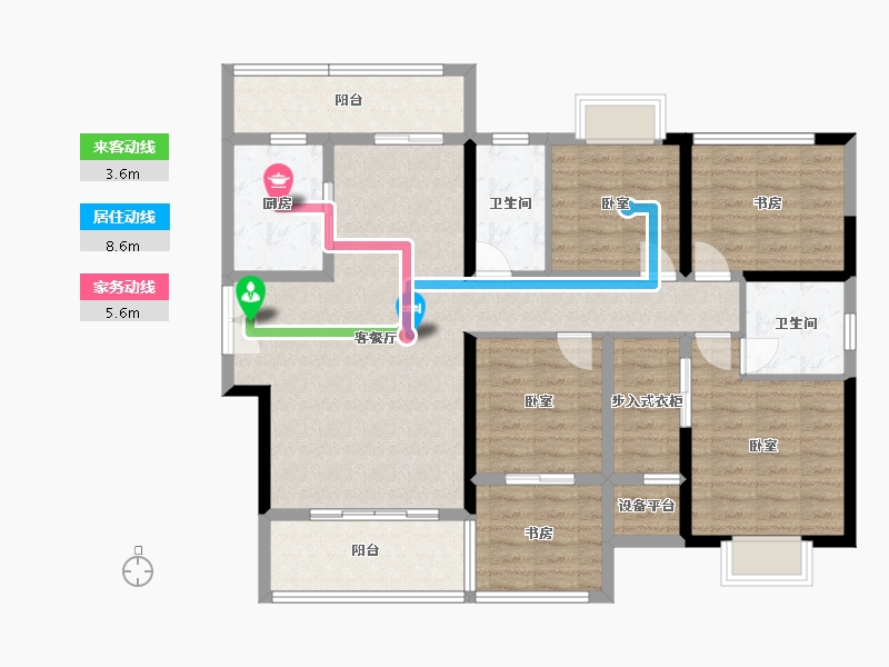 湖南省-岳阳市-友阿悦玺-118.62-户型库-动静线