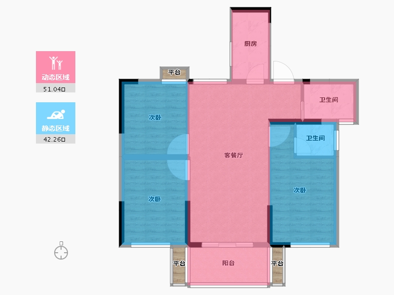 湖南省-长沙市-融信澜悦-86.16-户型库-动静分区