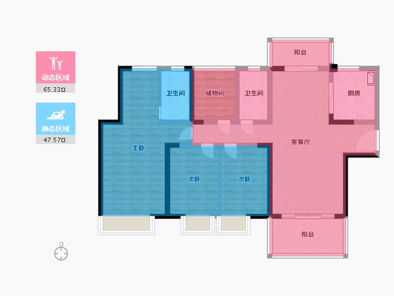 广东省-广州市-碧桂园印象花城-98.99-户型库-动静分区