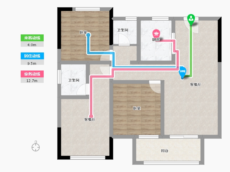 湖北省-孝感市-汉川帝景领秀城-94.70-户型库-动静线