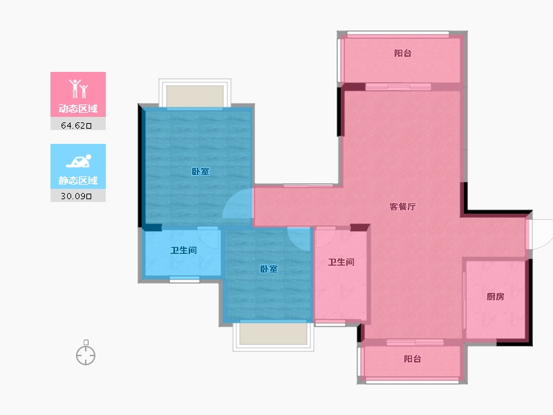 广东省-江门市-沃华·时代广场-86.00-户型库-动静分区