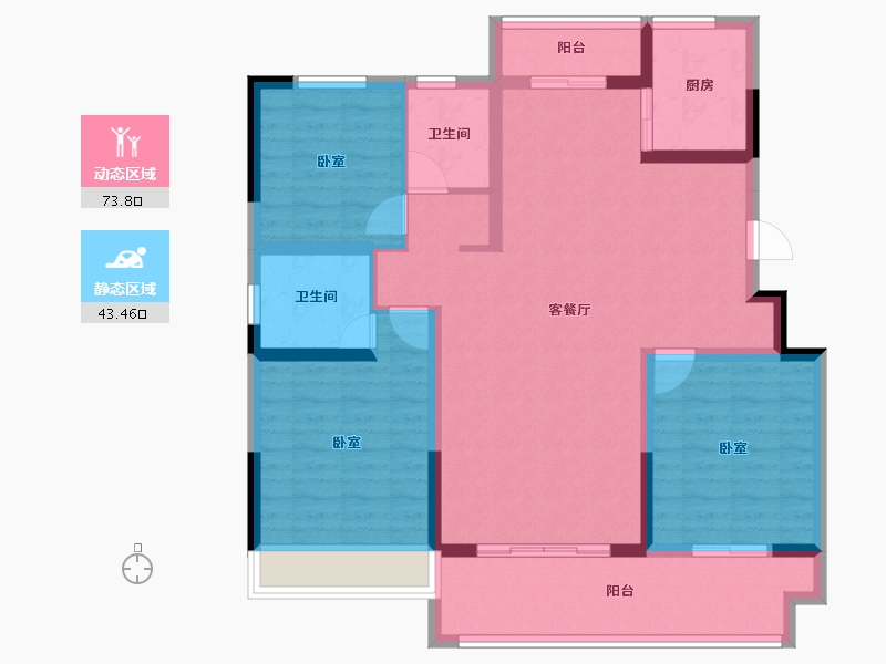 湖北省-咸宁市-山水一品-104.96-户型库-动静分区