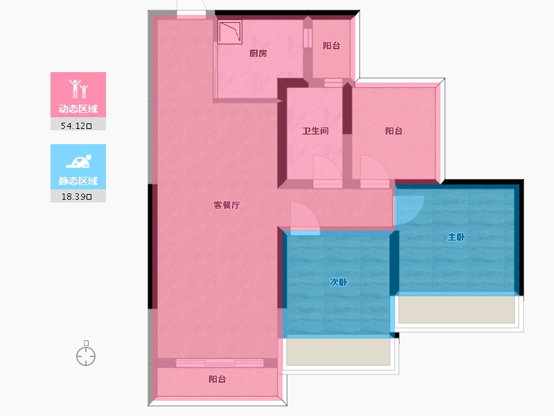 广东省-惠州市-龙光玖龙湾-62.82-户型库-动静分区