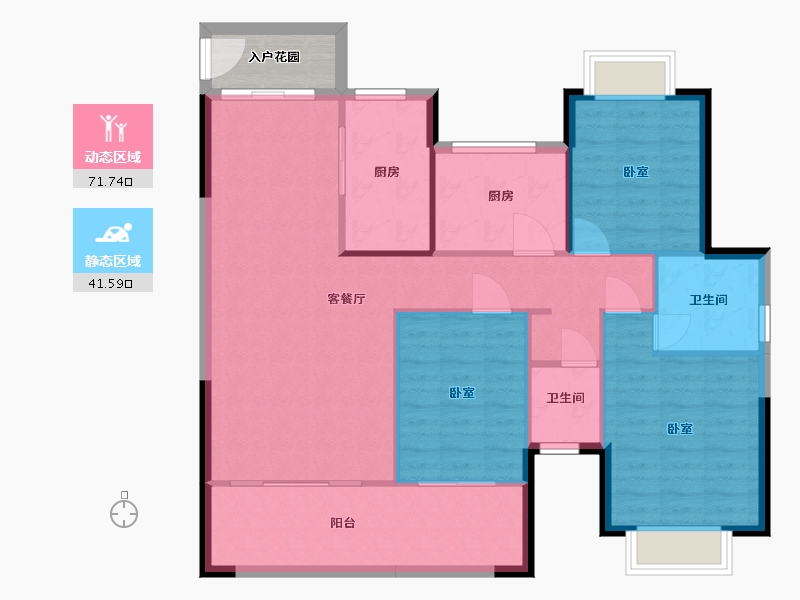 湖南省-常德市-桂发御园-107.58-户型库-动静分区