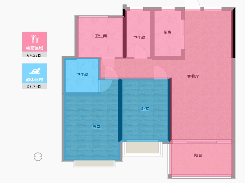 湖北省-黄石市-阳新·铜锣湾广场-89.00-户型库-动静分区