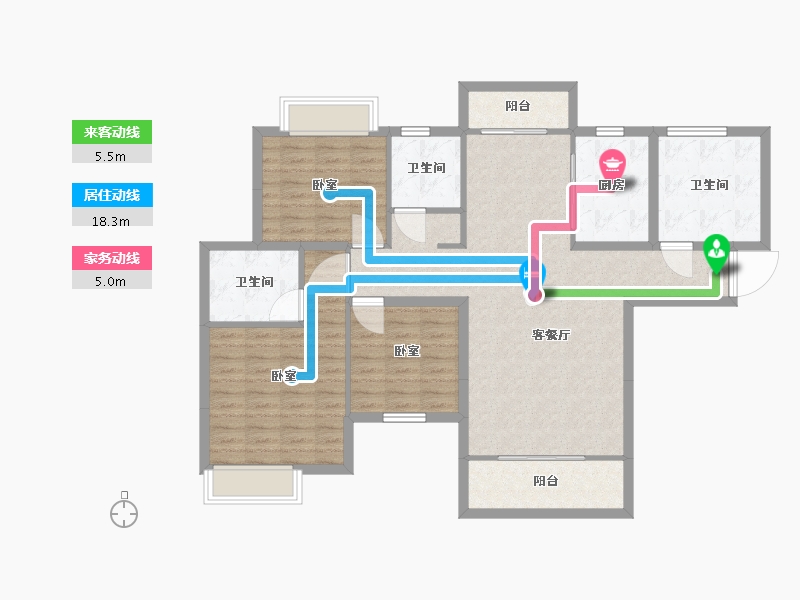 湖北省-武汉市-天熙楚世家-113.88-户型库-动静线