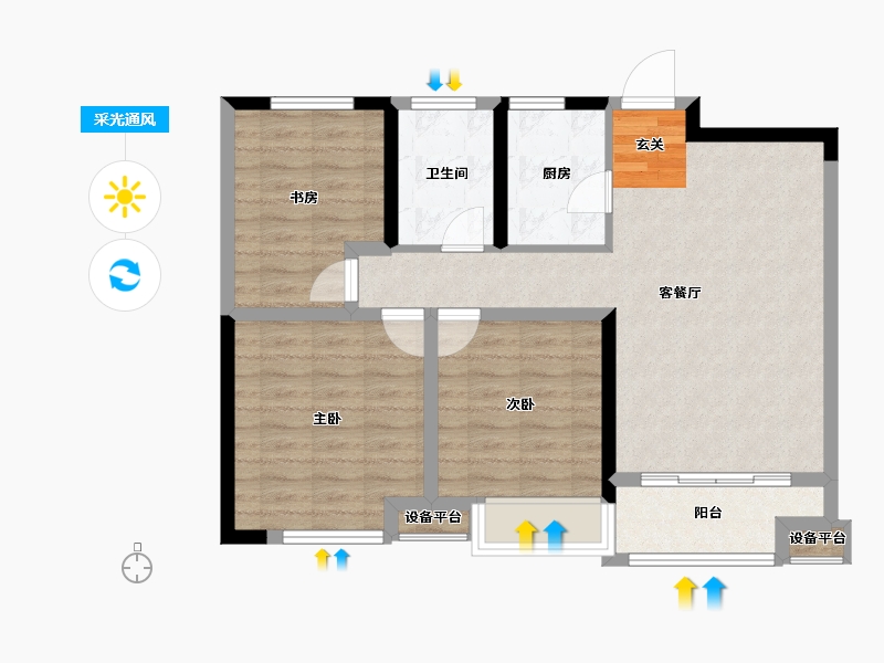 安徽省-宿州市-华纳橡树湾-78.77-户型库-采光通风