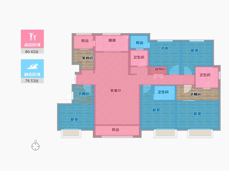 河南省-郑州市-兰馨桂府-151.41-户型库-动静分区