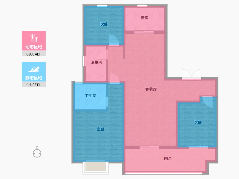 山东省-临沂市-泓尚华府-102.00-户型库-动静分区