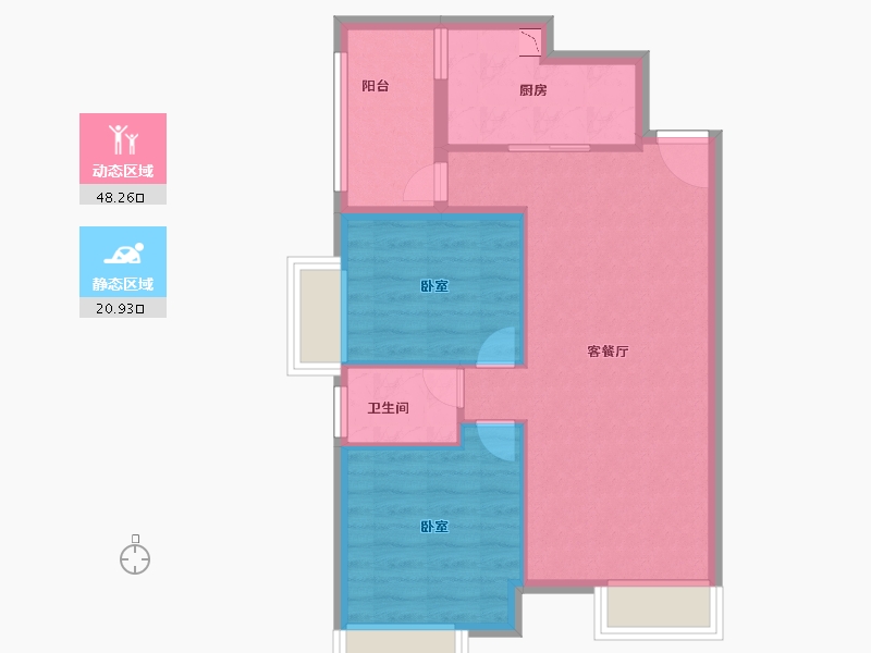 福建省-厦门市-印华南滨豪庭-62.00-户型库-动静分区