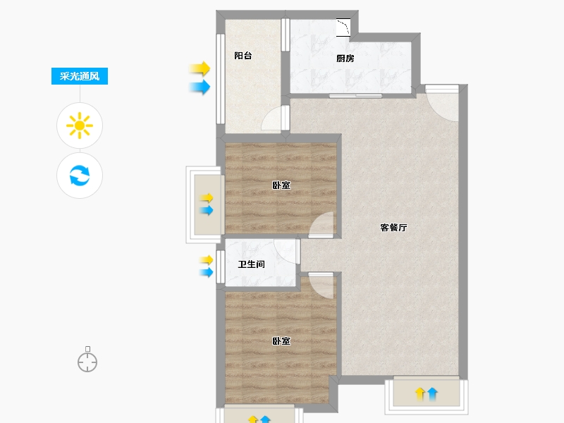 福建省-厦门市-印华南滨豪庭-62.00-户型库-采光通风