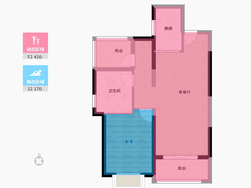 广东省-惠州市-惠阳雅居乐花园-57.20-户型库-动静分区