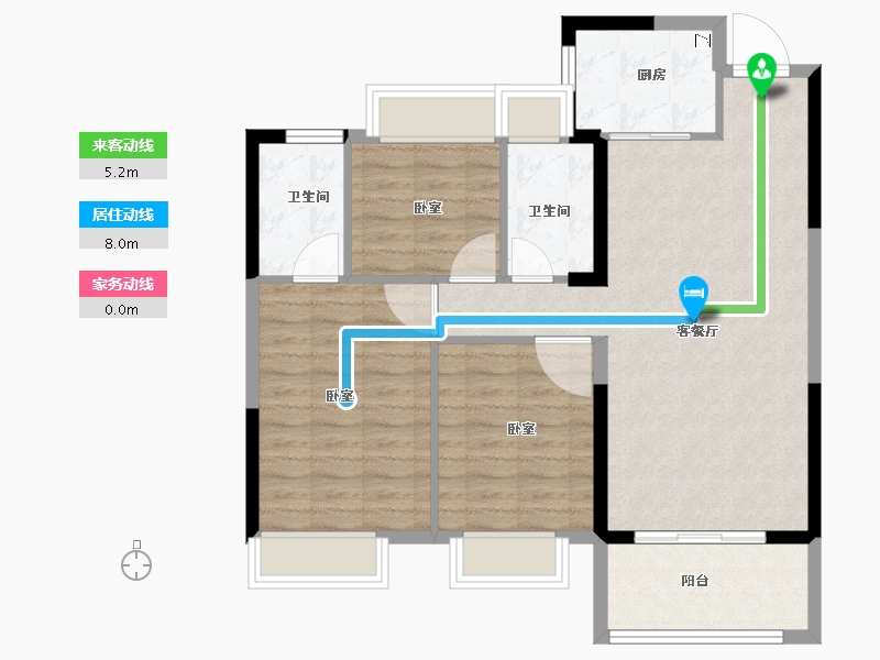 湖北省-咸宁市-三胜·御府-86.11-户型库-动静线