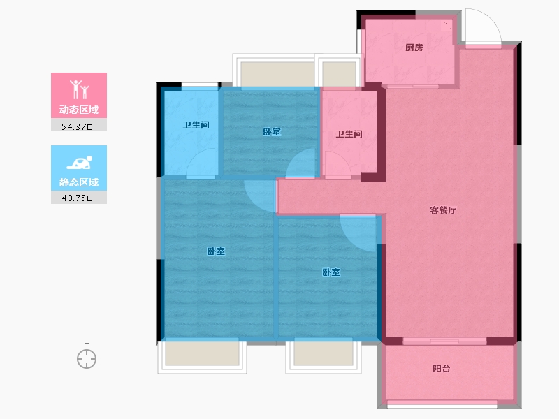 湖北省-咸宁市-三胜·御府-86.11-户型库-动静分区