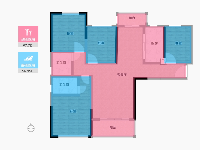 湖北省-黄石市-东方星城-110.00-户型库-动静分区