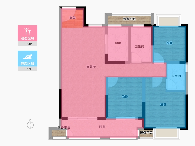 江苏省-常州市-金地珑悦湾-94.00-户型库-动静分区