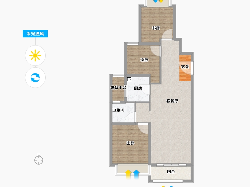 江苏省-常州市-牡丹三江公园-82.84-户型库-采光通风