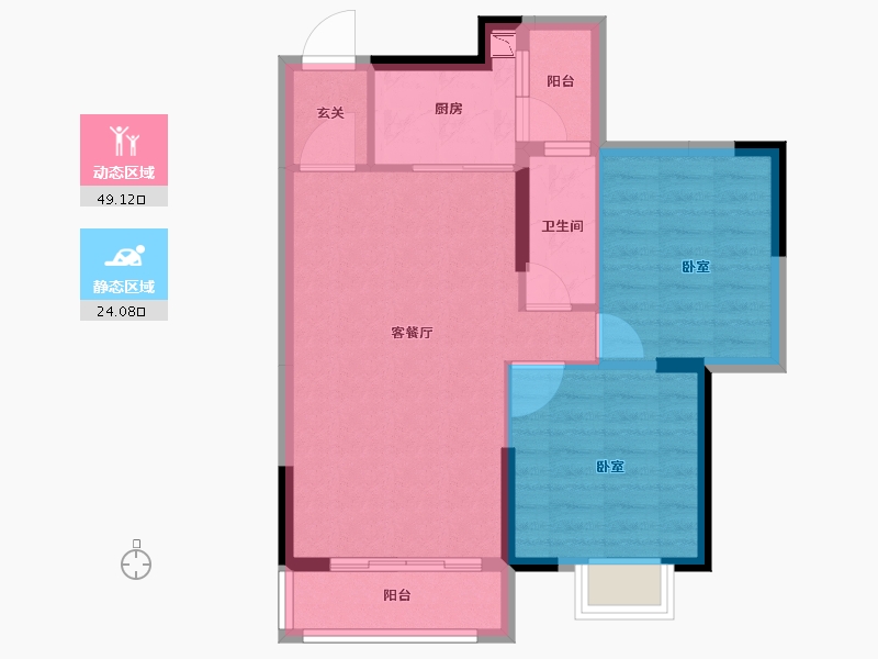 广东省-江门市-沃华·时代广场-65.22-户型库-动静分区