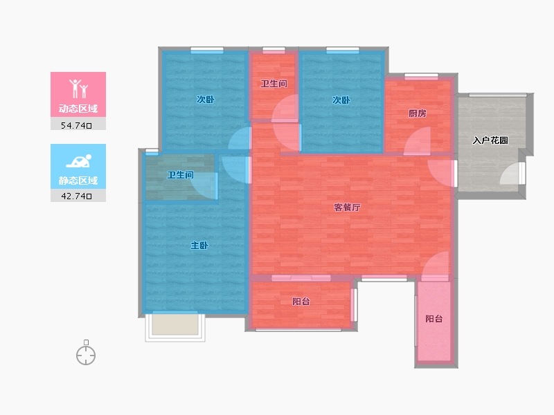 湖南省-长沙市-中悦·领秀城-96.08-户型库-动静分区